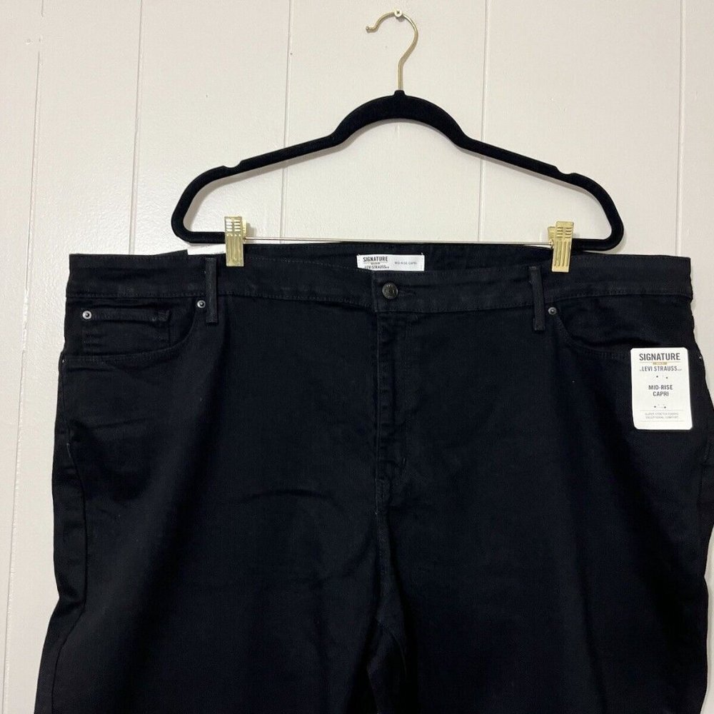 Signature by Levi Strauss Women's Mid Rise Straight Black Jeans Size 28M NWT - Picture 4 of 10